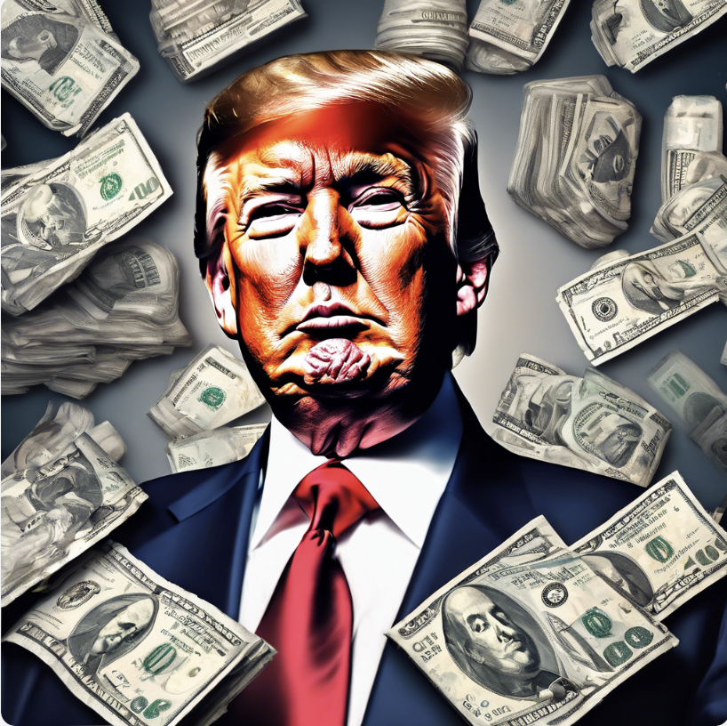 AI image of Trump and money